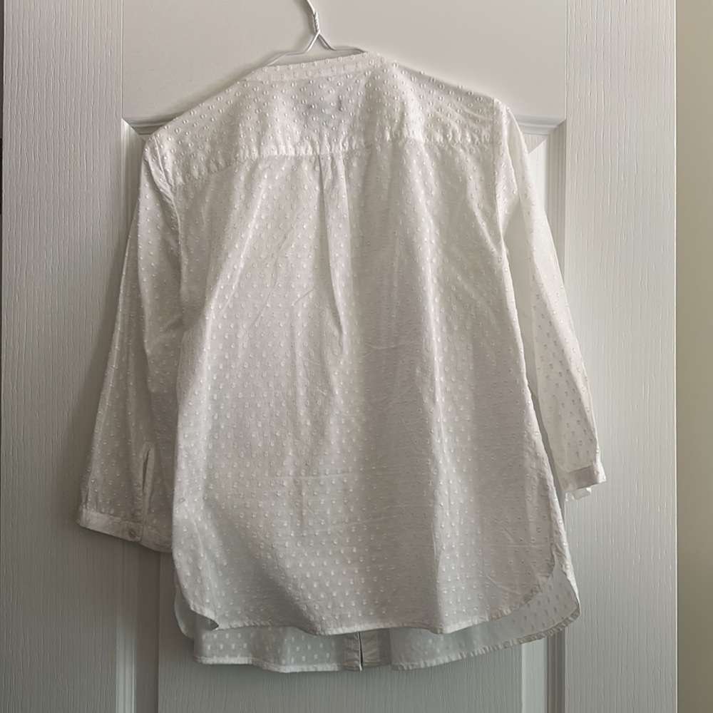 Talbots White Button-Up Blouse - Picture 3 of 3